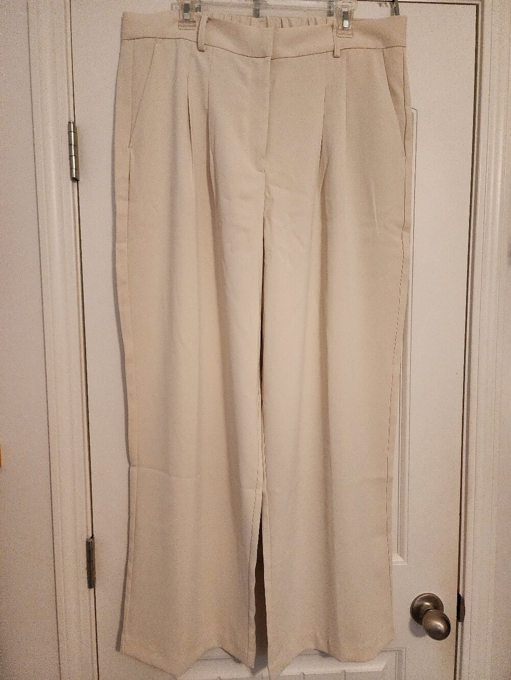 French Connection NWOT Tailored Wide-Leg Women's Pants XXL Cream Quiet Luxury